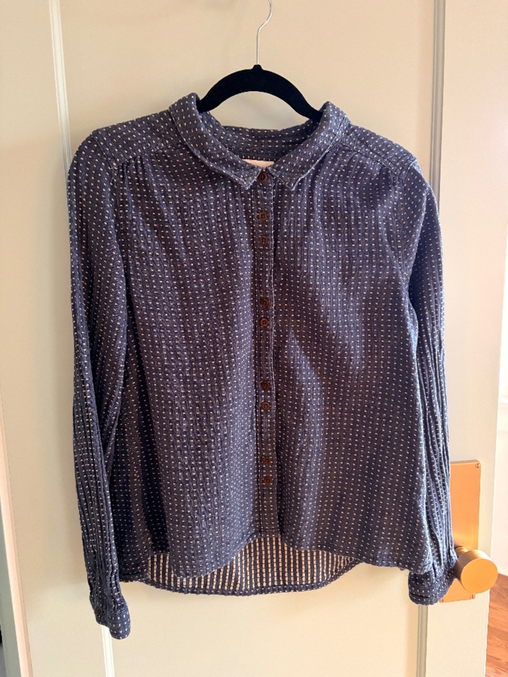 Poetry DOT-WEAVE SHIRT Hemp & organic cotton, indigo
